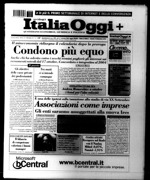 Italia oggi : quotidiano di economia finanza e politica